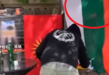 Publikohen pamjet: Digjet flamuri i Bullgarisë (VIDEO)
