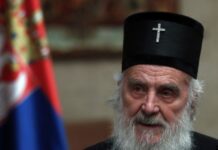 Vdes kreu i Kishës Ortodokse Serbe, Irinej