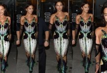 Irina Shayk duket e pabesueshme me fustan të shtrënguar me xixa teksa merr pjesë në ekspozitën e “Thierry Mugler” në Paris