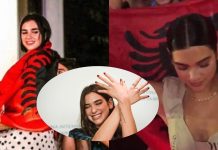 Dua Lipa bën shqiponjën teksa uron shqiptarët për festën e 28 nëntorit