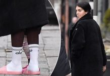 Me shapka rozë në dimër – e dashura shtatzënë e Cristiano Ronaldos fotografohet me stil të çuditshëm rrugëve në Angli