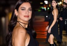 Dua shpërfaq elegancën e saj në New York, ndërsa shfaqet rrugëve me një fustan të zi të shkurtër