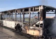 Merr flakë autobusi në autostradën Fier – Vlorë