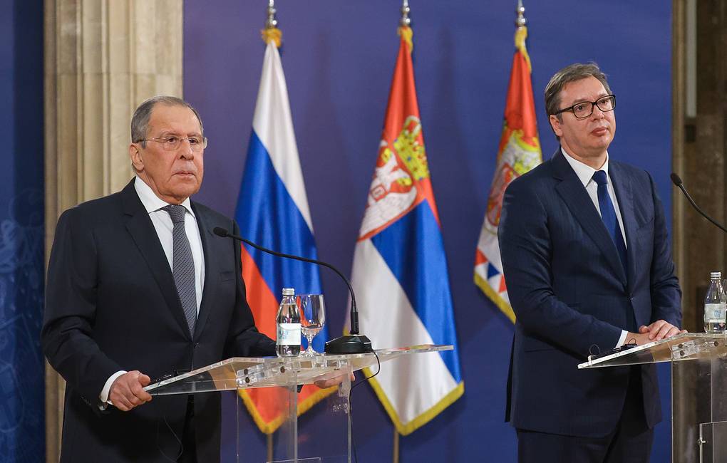 Russia Foreign Minister Lavrov meets with Serbia President Vucic