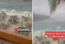 Stuhi e fuqishme në Ksamil, era “fluturon” çdo gjë