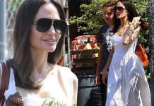 Angelina Jolie duket e freskët dhe tërheqëse, teksa fotografohet duke blerë bimë në një dyqan në Los Angeles
