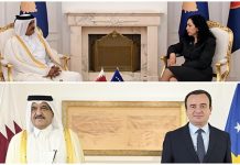 Osmani e Kurti presin në takim ambasadorin e Katarit