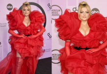 E tëra në të kuqe, Bebe Rexha shkëlqen në “American Music Awards”
