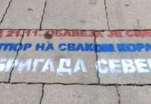 Veriu i Mitrovicës mbushet me grafite të reja, bëhet thirrje për rezistencë që nga 21 nëntori