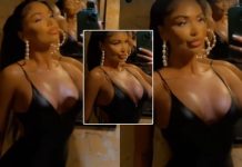 Arta Nitaj duket provokuese në fustan të zi dhe dekoltenë e hapur