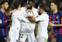 Lojtarët e Barcelonës dhe Realit janë dashur të ndahen në stërvitjen e Spanjës, tensionet nga El Clasico vazhdojnë