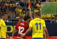 Ez Abde u përjashtua me të kuq vetëm dy minuta pas inkuadrimit, goditi kundërshtarin