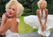 Amanda Holden shndërrohet në Marilyn Monroe me një nga dukjet e fundit në një festë