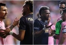 Për një moment Messin e lëshojnë nervat dhe përplaset me kundërshtarin, por ai po lavdërohet për gjestin e bërë nga tifozët e tij