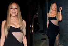 Mariah Carey shkëlqen me një fustan joshës të zi në Los Angeles