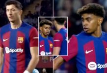 Gjesti që bëri Lewandowski në drejtim të Lamine Yamal po kritikohet ‘ashpër’ nga mediat në Spanjë