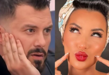 Roza hip sipër krevatit të Romeos dhe e godet me shkelma