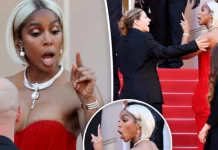 Moment i sikletshëm në Kanë – këngëtarja Kelly Rowland shihet duke qortuar një roje sigurie