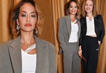 Rita Ora duket elegante në krah të modeles ruse Natalia Vodianova gjatë promovimit të brendit të saj të ri ‘Typebea’
