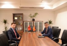 Mexhiti priti në takim ambasadorin e ri të Shqipërisë në Shkup, Denio Meidani