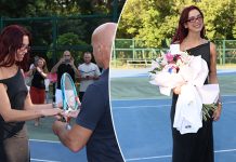 Dua Lipa takon tenistët e rinj të Kosovës gjatë vizitës së saj në Prishtinë