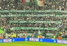 UEFA i ndëshkon gjithmonë, por tifozët e Celtic vazhdojnë përkrahjen për Palestinën: Një mesazh i ri në ndeshjen e Ligës së Kampionëve