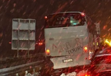 Autobusi nga Maqedonia ngec në rrugë në Serbi për shkak të reshjeve të borës