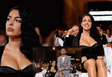 Georgina Rodriguez mahnit me mini fustan të zi në ‘Globe Soccer Awards’