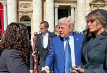 Osmani shtrëngon duart me Trumpin në ceremoninë mortore të Papës