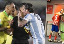 Merr fund ‘lufta’ mes De Paul dhe Raphinhas, dyshja shfaqin respekt pas ndeshjes duke shkëmbyer fanellat dhe duke u përqafuar