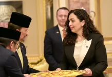 Osmani nderohet me urdhrin më të lartë shtetëror në Brunei, “Datin Laila Utama”