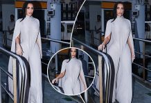 Fansat e Kim Kardashian tronditën me detajet ‘e çuditshme’ në veshjen e saj që duket aspak e rehatshme gjatë një feste në Festivalin e Venecias