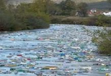 Mijëra shishe lundrojnë në Vardar! Kallëzim penal ndaj autorit të panjohur