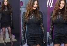 Aktorja që luan personazhin e Morticia Addams u shfaq mahnitëse gjatë një eventi të serialit Wednesday