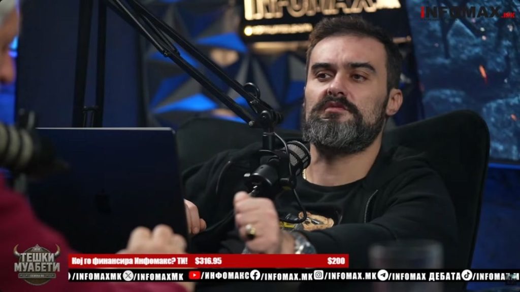 Sulm në studion e  Infomax gjatë transmetimit live të podkastit