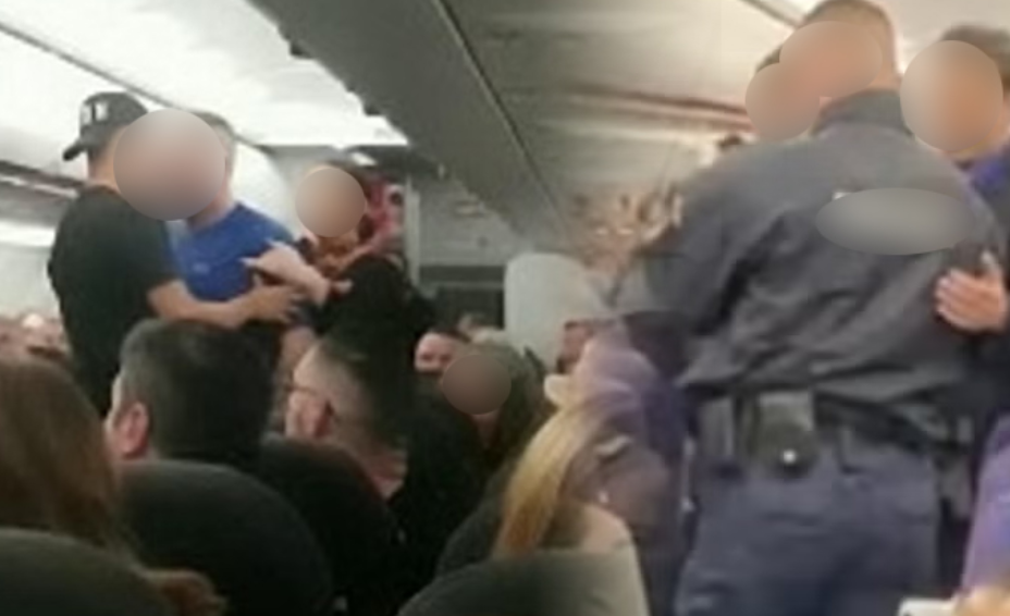 Tifozët sllovakë shkaktuan panik në avion  Njëri arrestohet në Aeroportin e Shkupit  10 të tjerëve u ndalohet hyrja në Maqedoni