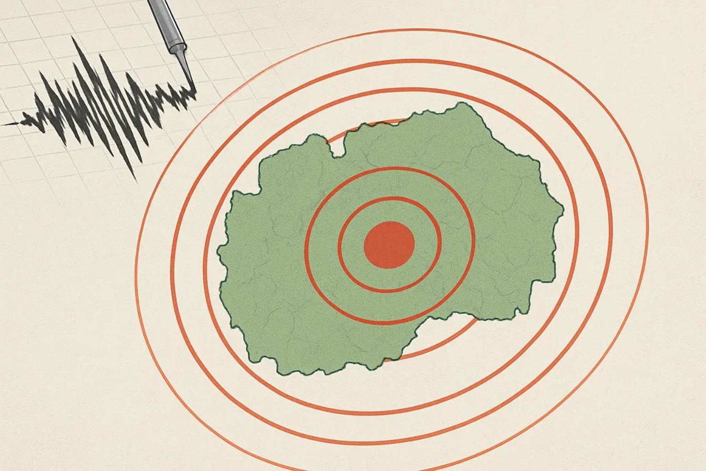 Një tërmet me magnitudë 2 u ndje në afërsi të Kërçovës