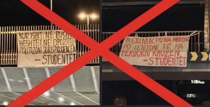 reagojne-studentet-mos-nxirrni-banere-ne-emrin-tone-mos-e-politizoni-ceshtjen