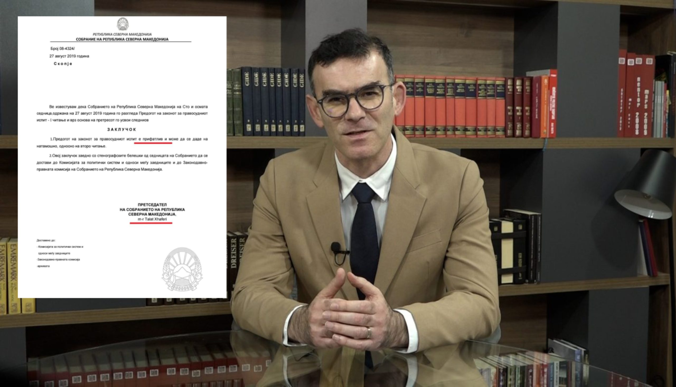 Talat Xhaferi ka dhënë pëlqimin për ligjin që përjashton gjuhën shqipe nga provimi i jurisprudencës