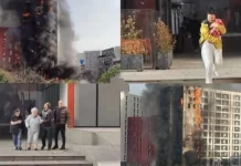 Zjarr i madh në Tiranë, përfshihet nga flakët pallati përballë spitalit “Nënë Tereza”, evakuohen banorët