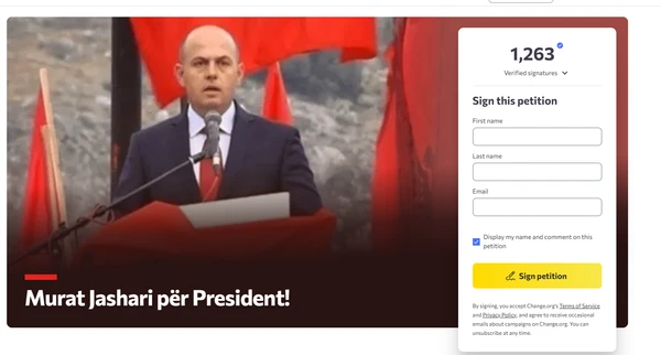 Murat Jashari për president  Peticioni mbledh mbi 1 200 nënshkrime