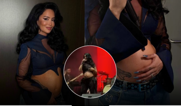 Me barkun e rrumbullakosur dhe plot energji  Dafina Zeqiri vazhdon të performojë