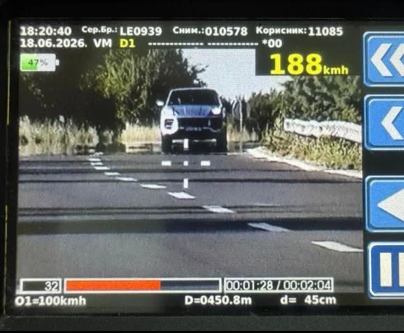 Policia ndalon një serb duke vozitur me 188 km/h në autostradën Kumanovë-Shkup 