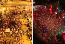 Rama publikon foto nga protesta dhe sheshi i tifozëve të ndeshjes Portugali-Spanjë: Kjo osht Tirona jonë e kontradiktës