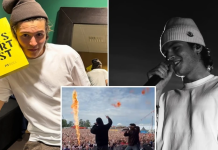 Artisti shqiptar Ari Bajgora bëri shqiponjën dykrenare para 30 mijë spektatorëve në një festival në Norvegji