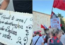 Dita e 35-të e protestës, pjesëmarrësve u bashkohen edhe nga diaspora, tortë Ramës për ditëlindje: Merr edhe Saliun me vete