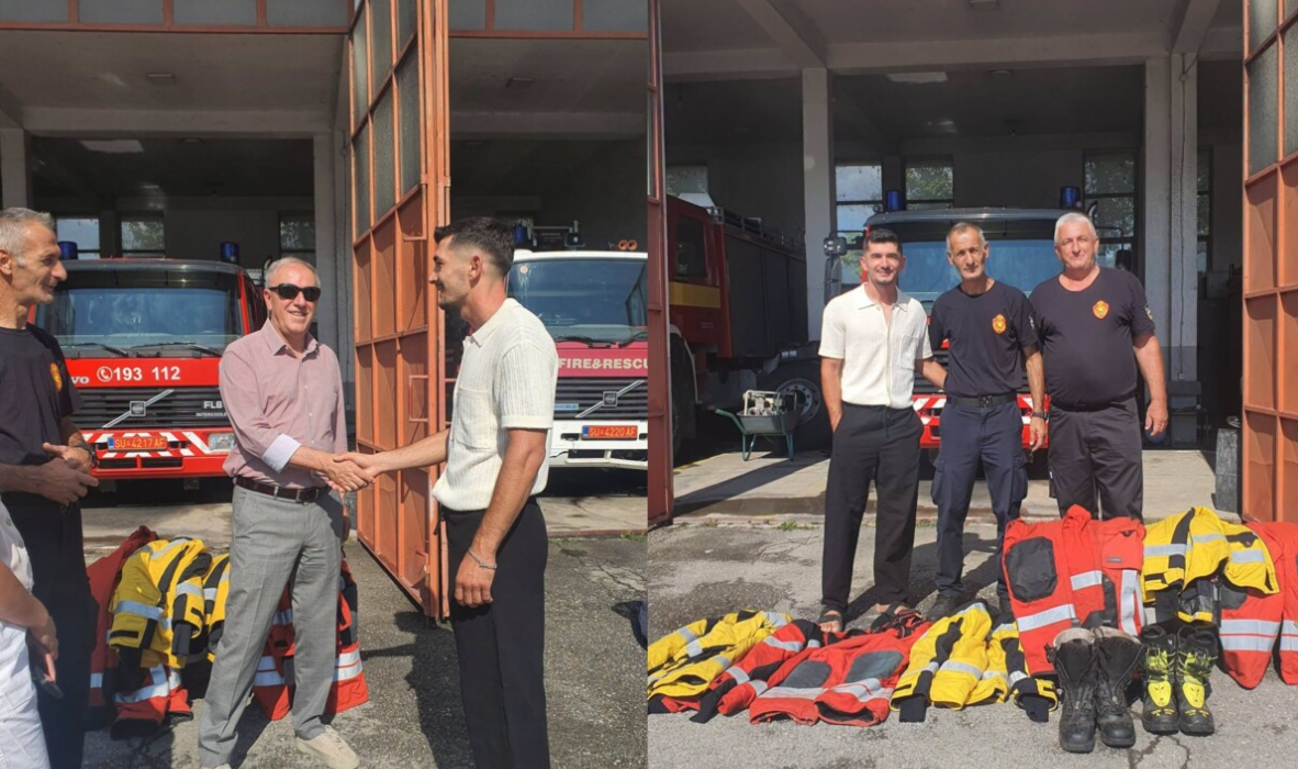 Mërgata dhuron 41 komplete profesionale për zjarrfikësit e Strugës
